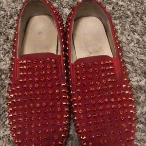 Red spiked louboutin loafers